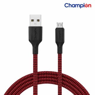 Champion USB to Micro 2.4Amp Data Sync & Charging Cable Braided 1M for all Android & Micro USB Devices