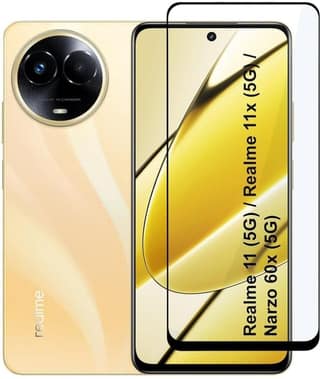 PLUGTECH Advanced Tempered Glass With Anti-Explosion 9H Hardness Edge-To-Edge Coverage Screen Guard for Realme C67 5G