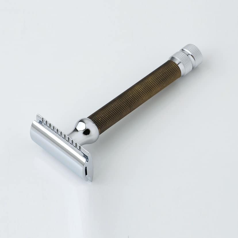 Pearl Double Edge Safety Razor L-55 Antique Brass (ISO:9001) (Close comb + Open Comb) view 2