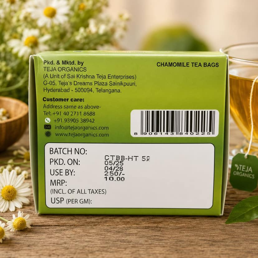 Chamomile Tea Bags (25 Nos) | Stress Relief | Support Relaxation & Sleep | Aids Digestion | Natural Wellness Infusion view 2
