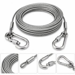 304 Stainless Steel Washing Line Wire with 2 Hooks and Wall Fitting Accessories