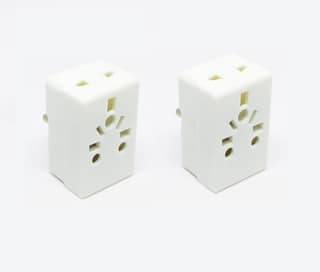 Multi Plug Adapter Sockets (Pack of 2) � Universal Mini Multi Plug Adapter | 3 Pin Plug & 2 Pin Socket | Compact Travel Plug Extension for Home, Office & Outdoor Use