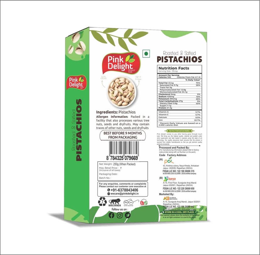 Pink Delight | Pistachios | Natural & Organic Dry Fruits | 250 Gm Pack view 2