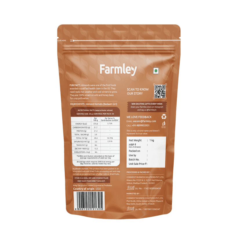 Farmley Premium California Almonds (1 Kg) view 2