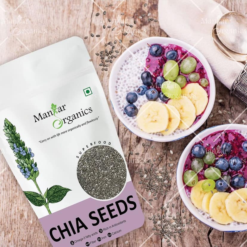 ManHar Organics Raw Chia Seeds 1kg for eating and weight management view 2