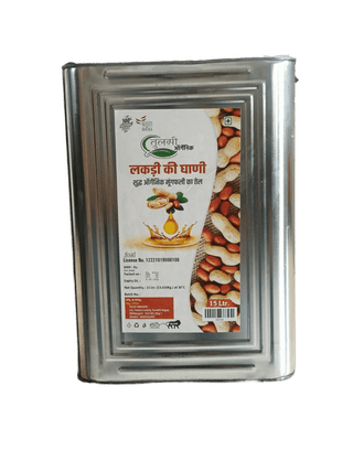 15 Ltr. Organic Groundnut Oil, Wooden Ghani, Pure and Natural, Cold Pressed, Unrefined, No Chemicals, No Preservatives (pack of 2)