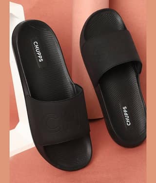 CHUPPS Black Men's Slide Flip Flop