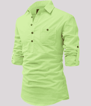 Life Roads Beige Cotton Men's Shirt Style Kurta ( Pack of 1 )