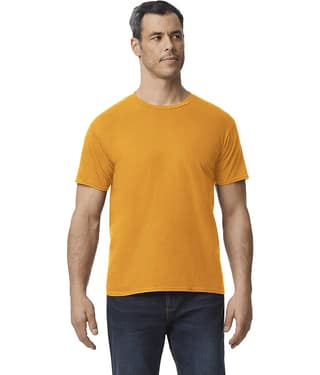Gildan Men Cotton Regular Fit Solid T-Shirt ( Gold )