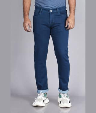Aflash Slim Fit Cuffed Hem Men's Jeans - Black ( Pack of 1 )