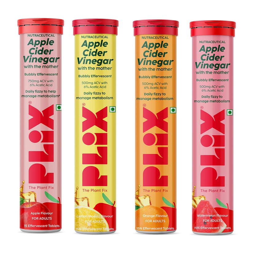 Apple Cider Vinegar Effervescent with the mother pack of 4 tubes__1 Month__60 Tablets