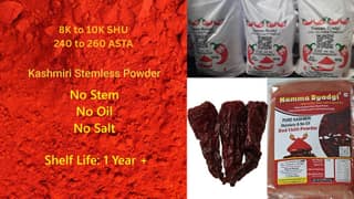 🌶️ Namma Byadgi Pure Kashmiri (Dabbi) Stemless Red Chilli Powder – 1 KG High Colour | Mild Spiciness | No Oil | No Salt | 100% Natural