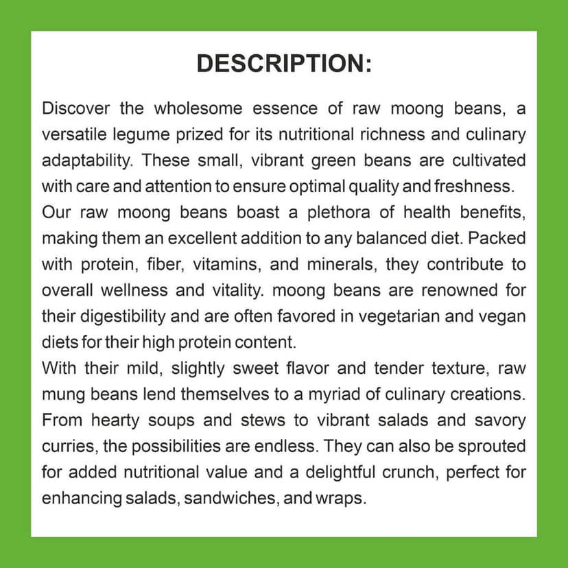 Raw Moong (1 kg) view 2