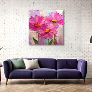 ABSTARCT FLOWER ARTWORK 24in X 24in WITH BLACK FRAME