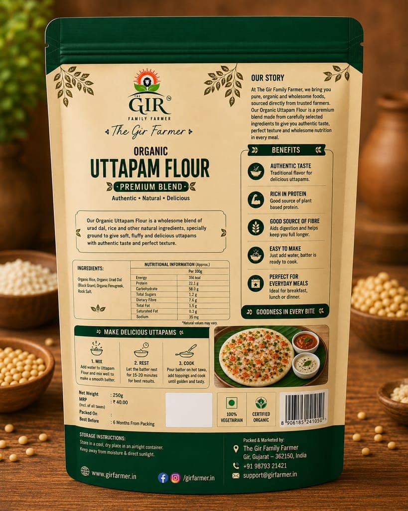 Organic Uttapam Flour Premium Blend | The Gir Farmer view 2