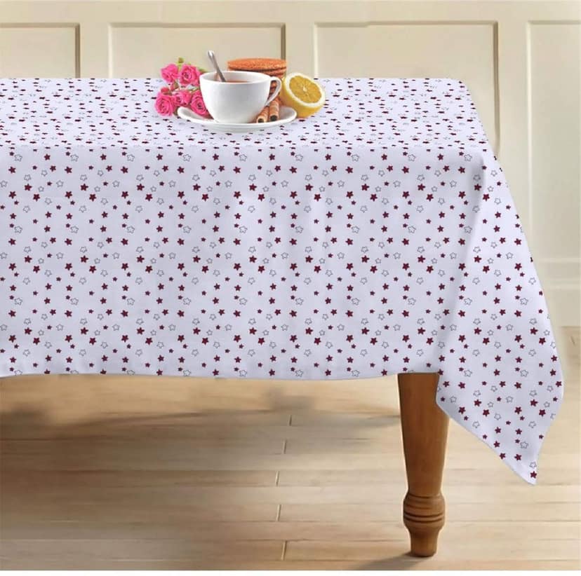 AIRWILL, 100% Cotton Self Designed 6 Seater Table Cloth, Pack of 1 pc.