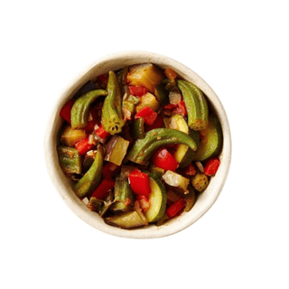 Chargrilled Okra With Ratatouille