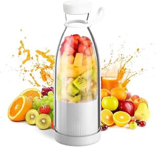 Personal Size 12.8 oz Blender for Smoothies, USB charging, Rechargeable Mixers Fresh Fruit Juicers, Bottle Shape Mini Electric Blender for Office,Sports,Outing,Travel (Multicolor)