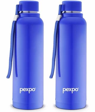 Pexpo - STEREO 900 PUF INSULATED STAINLESS STEEL BOTTLE Red Water Bottle 700 ml mL ( Set of 2 )