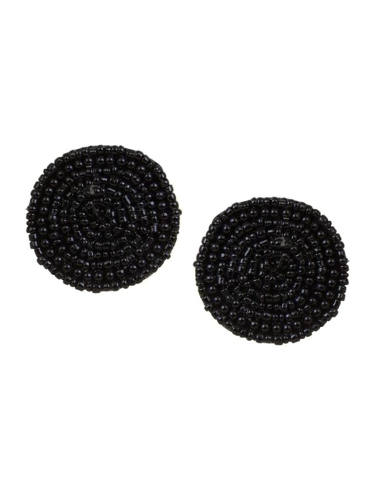 Cardinal Black Color Beads Weaving Floral Handmade Choker Necklace Set view 2