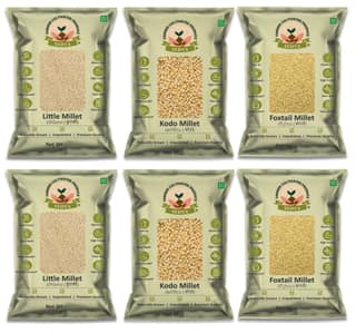 Sedya Millets 3 KG Combo Pack | Little, Kodo & Foxtail Millet | 6 x 500g Packs | Naturally Grown, Unpolished & Premium Quality