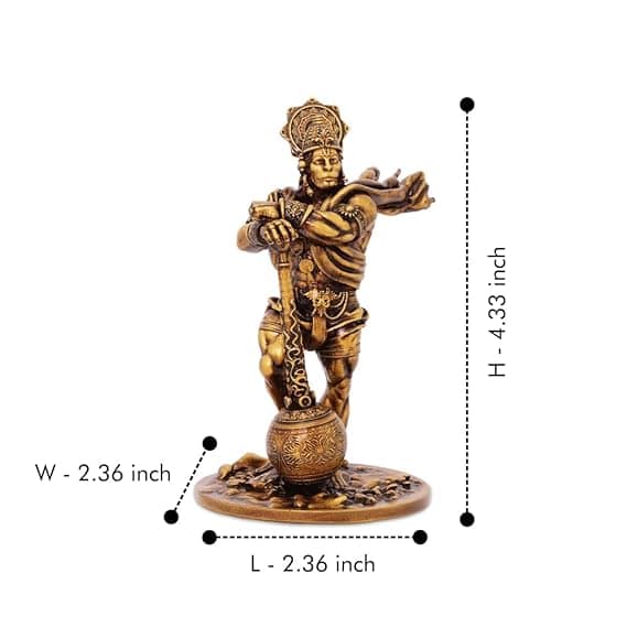 WELNO International, Premium Car Dashboard Resin Bahubali Hanuman Idol Home Decor Item Hanuman Murti Statue for Desk & Gift (1 Piece)(Small Size) view 2