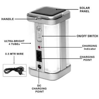Buylink 4 Tube 360 Degree Extra Bright with A Charging Rechargeable Lantern Emergency Light (White) EN-35 view 2