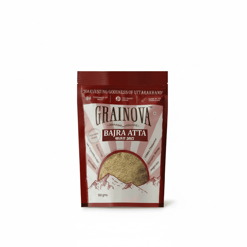 GRAINOVA Bajra Atta | Pearl Millet Flour | Bajra Atta 500gm | Millet Flour | Bajre Ka Atta