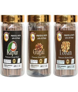 SHRESHTHA Incense Dhoop Sticks Camphor,Guggal,Loban 600 gm ( Pack of 3 )