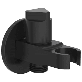 AC-MB-34 Wall Outlet With Wall Flange & Shower Hook & Shutoff Valve (Matt Black)