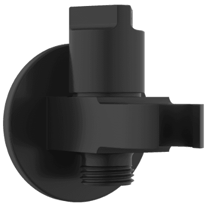 AC-MB-34 Wall Outlet With Wall Flange & Shower Hook & Shutoff Valve (Matt Black) view 2