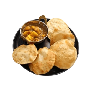 Jeera Aloo With Poori (5 Pcs)