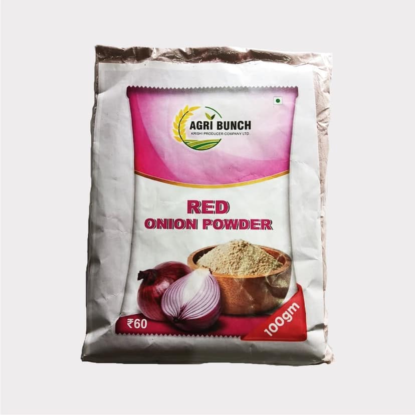 Red Onion Powder 100 gm by Agri Bunch Krishi Producer – Pure, Natural & Made by Farmers.