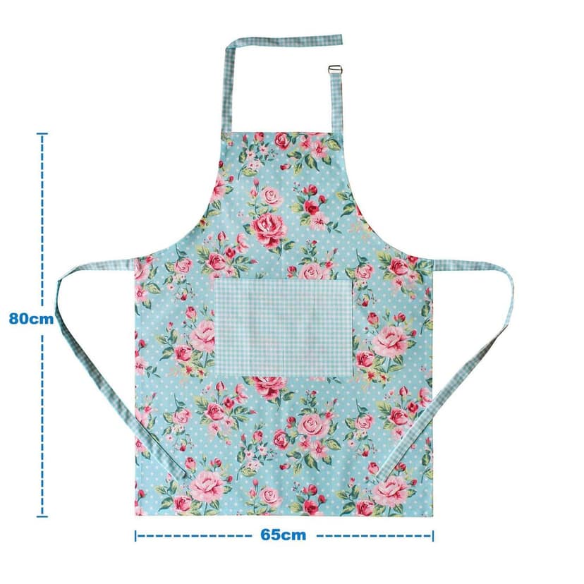 Airwill Cotton Floral Design Blue Color Apron (Pack of 1pc) view 2