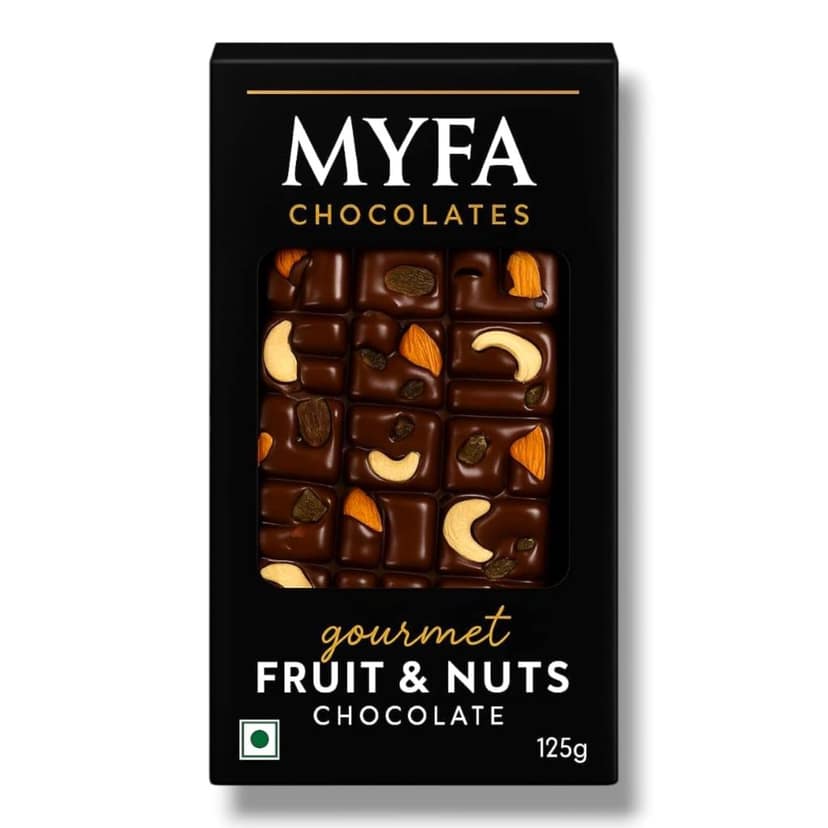 Myfa Chocolates Premium Dry Fruit Chocolate Bar | Fully Loaded with Roasted Nuts Bar