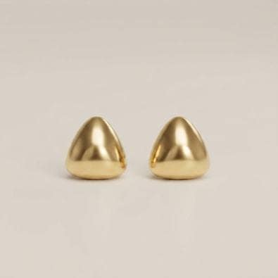 Gold Dome Teardrop Studs | Gold-Tone Anti-Tarnish Imitation Jewellery