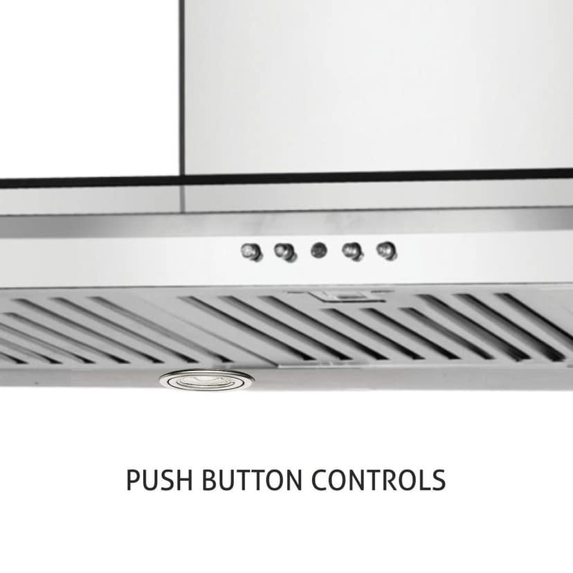 Designer Kitchen Chimney with Push Button Baffle filters 60cm 1000 m3/h - Silver (CH6062SS60X750BF) view 2