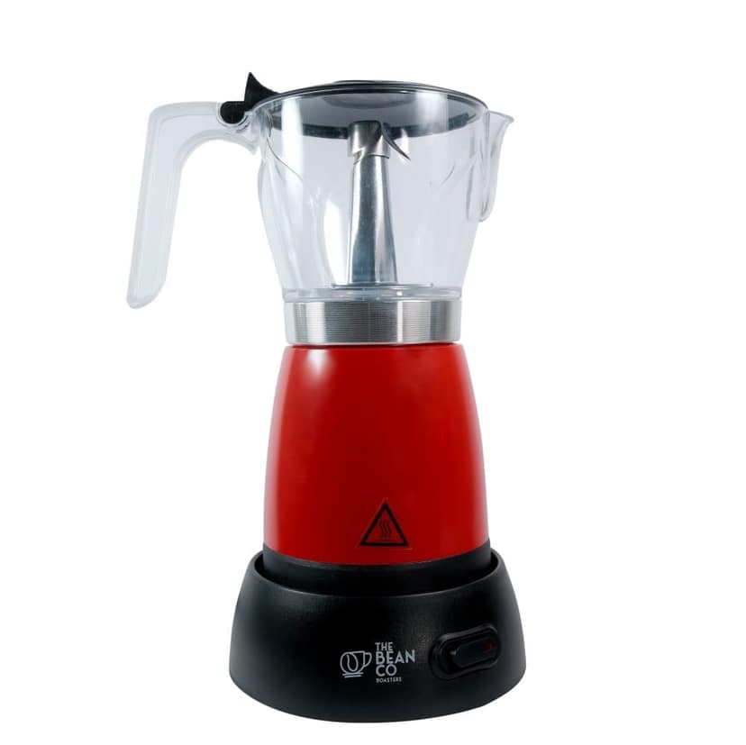 The Bean Co Roasters Electric Moka Pot | Moka Pot | 300 ML | Coffee Maker | 6 Cups Espresso Coffee Maker (Red)