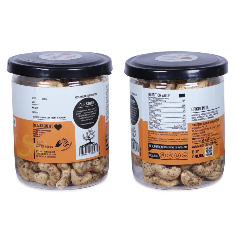 Ariga Foods Cheese & Herbs Roasted Kaju | Cashews (200 g) view 2