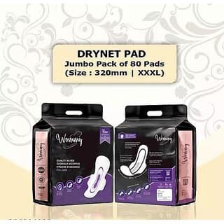 For women and girls, Jumbo Extra Comfort Maxi Soft, Thin, Dry, Cottony Sanitary Napkin Pad with Wing XXXL (320mm) N