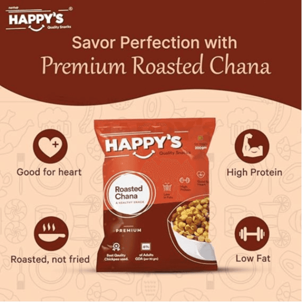 Happy's Roasted Chana - 200 gm view 2