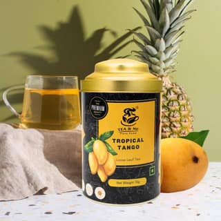 Tea & Me Mango Black Loose Leaf Tea | Natural Flavour Mango, Pineapple, Passionfruit with Whole Leaf Tea | 100% Natural Ingredient | Iced Tea and Hot Tea