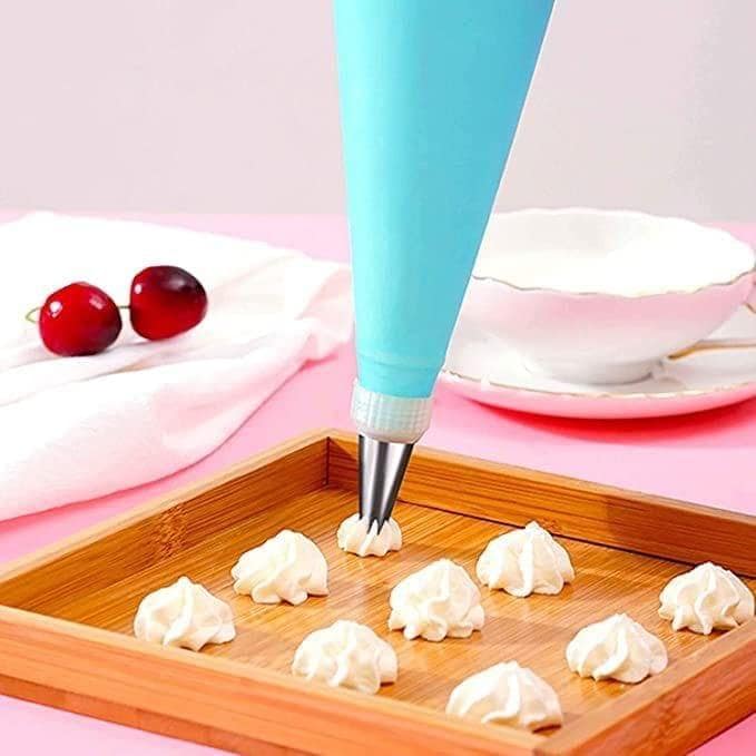 12 Piece Cake Decorating Set Frosting Icing Piping Bag Tips with Steel Nozzles view 2