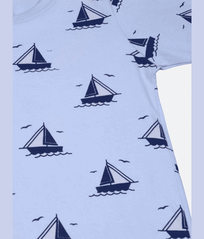 Be Awara Pack of 1 Unisex for Baby Cotton T-Shirt & Shorts ( Light Blue ) view 2