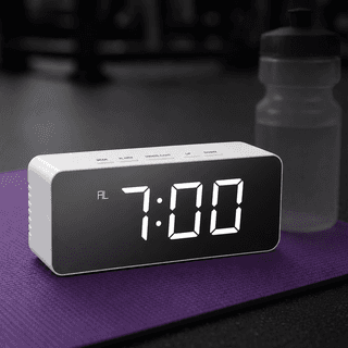 Digital Mirror Alarm Clock with Temperature Display | Smart Night Sensor | LED Display | Snooze Function | Battery Operated - M&G