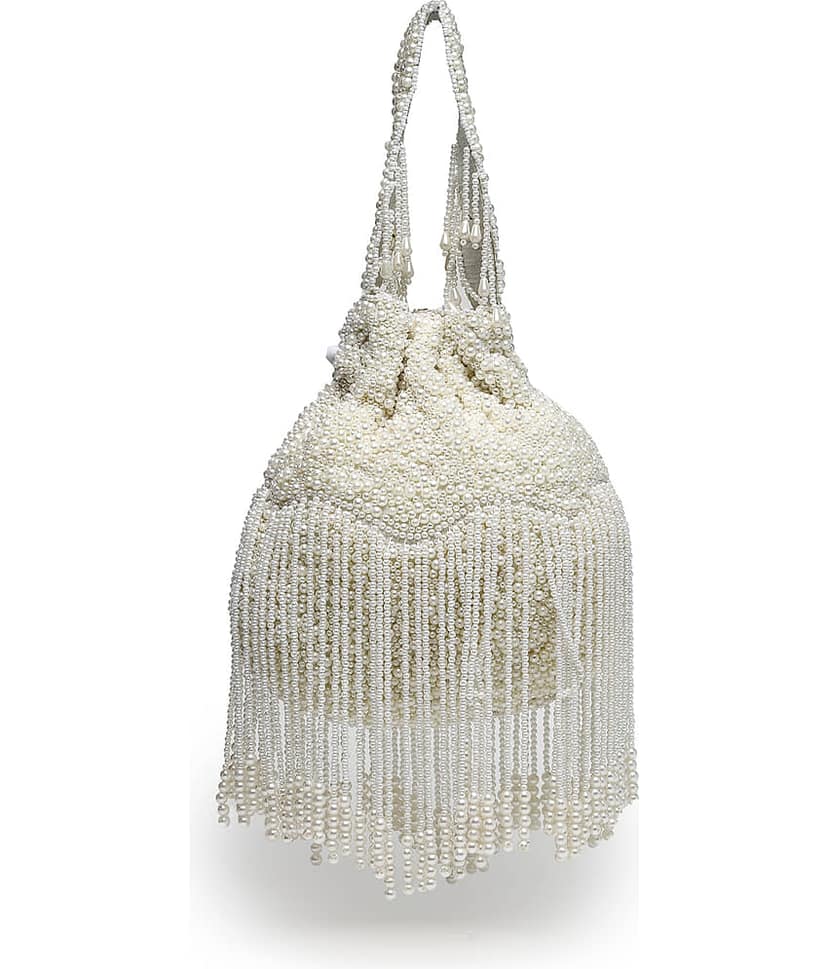 Anekaant Off White Velvet Potli view 2