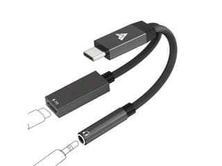 Dr Vaku ProCoder 2-in-1 Type-C to 3.5mm Jack + USB-C Charging & Digital Audio 24-bit DAC Adapter, 3.5mm Connector Aux Cable for Headphones & Earphones, Compatible with Samsung, OnePlus, iPhone & Other Phones - Black