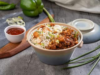 Chicken fried rice + chilli chicken