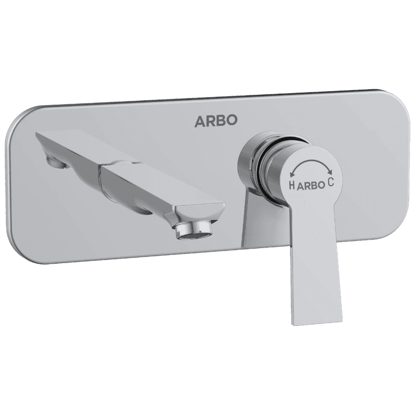 RL-4667 Exposed Part Kit For Single Lever Basin Mixer Wall Mounted With Consisting Of Operative Lever, Basin Spout & Wall Flange