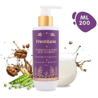 FreshLuxe Strength Shine Rice Water Shampoo , Walnut Oil Pea Protein , Deep Nourishment Strength , Unisex , 200ml